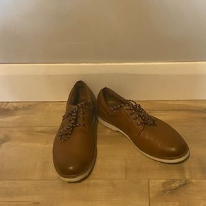 Kids tan Florsheim Oxford lace up